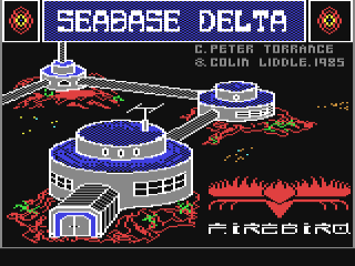 Seabase Delta title screen for Commodore 64